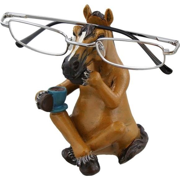 Whimsical Sitting Horse Eyeglasses Holder Stand - Fun Glasses Keeper - Picture 1 of 2